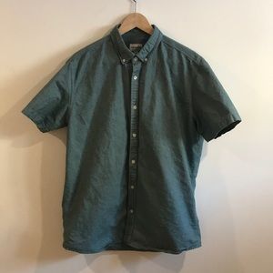 Frank & Oak forest Green Oxford short sleeve